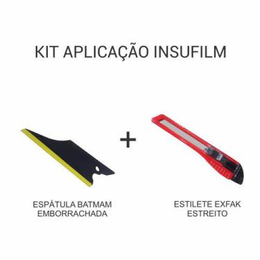 Imagem de Kit de Aplicação de Insulfilm - Espátula Emborrachada + Estilete - TaC