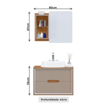 Imagem de Gabinete Banheiro Susp Espelheira Cuba Balcony Belmont