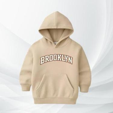 Imagem de Blusa de Moletom Infantil Brooklyn com Capuz Flanelada Moleton Conforto Premium Estilo Streetwear-Unissex