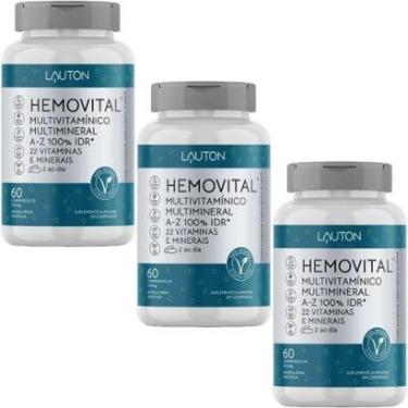 Imagem de Kit 3X Hemovital Multivitamínico - 60 Cápsulas - Lauton Nutrition-Masculino