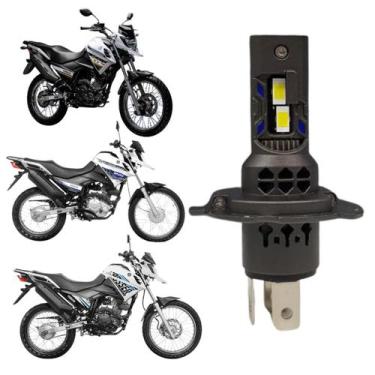 Imagem de Lâmpada de Led H4 Pk20 Farol Moto Yamaha Super Branca Efeito Xenon Fác