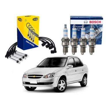Imagem de Kit Vela Cabo Marelli Corsa Classic 1.0 Flex 2011 A 2019 - Bosch
