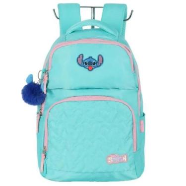 Imagem de Mochila De Costas Escolar Compartimento Notebook Stitch - Luxcel, Turq