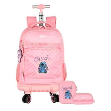 Imagem de Kit Stitch Mochila Rodas + Estojo Box e Estojo Triplo Luxo - Lilo Stit