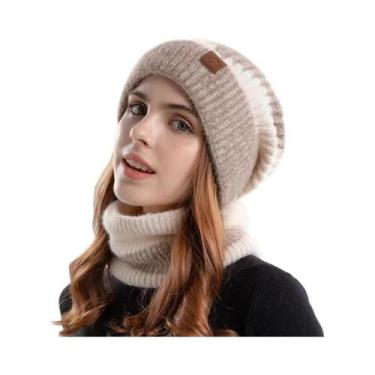 Imagem de Conjunto De Inverno Com Gorro De Lã Quente E Cachecol De Veludo Xinbao