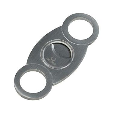 Imagem de Cortador charutos NERONE Curved lâmina dupla metal prata