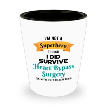 Imagem de Copo de tiro de sobrevivente de cirurgia de desvio cardíaco - Presentes de sobrevivência de cirurgia de desvio cardíaco - Vidro de tiro de cerâmica engraçado