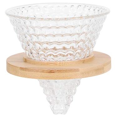 Imagem de Funil de pote de café coador de café de vidro reutilizável coador de cone cone de café coador de café copo de filtro de café acessórios de chaleira (branco)