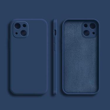 Imagem de Capa de silicone líquido quadrado para iphone 11 12 13 14 pro max mini capa de proteção total para iphone xs 14 pro max x xr capa, cor azul, para 12 mini 5.4