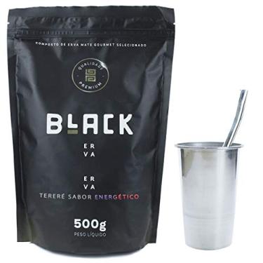 Imagem de COPO DE TERERÉ ALUMÍNIO + BOMBA DE TERERÉ INOX + BLACK ERVA 500G (Energético)