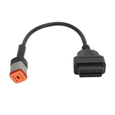 Imagem de OBD2 Adaptador de diagnóstico de 6 pinos para motocicleta OBD2 6 pinos, adaptador de diagnóstico conveniente para cabo de eficiência de combustível para condução segura