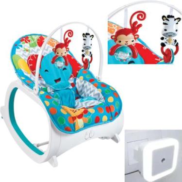 Imagem de Cadeira Bebê Musical Descanço Balanço Azul + Luminária Baby - Color Ba