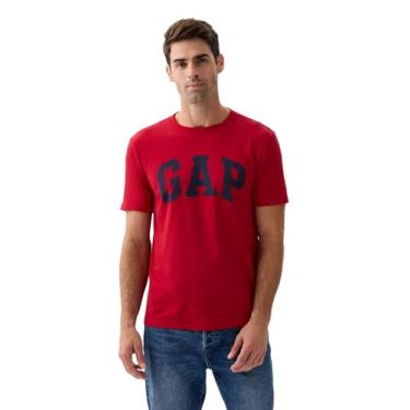 Imagem de GAP Camiseta masculina com logotipo macio para uso diário, Maçã vermelha, XXG