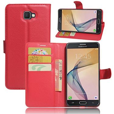 Imagem de Capa carteira para Samsung J7 Prime, carteira flip de couro PU premium com compartimento para cartão, suporte e fecho magnético [capa interna à prova de choque de TPU] Compatível com Samsung J7 Prime
