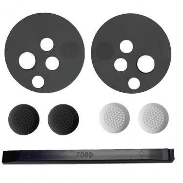 Imagem de VicRole Capa de placa frontal preta para fone de ouvido Meta Oculus Quest 2 VR – Capa redonda de disco de substituição durável com 2 pares de tampas de polegar