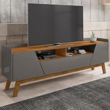 Imagem de Rack Sala Florença para Tv até 70 Polegadas com Pés Madeira Titanium/naturale
