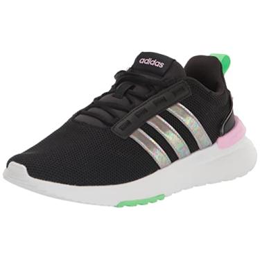 Imagem de adidas Tênis de corrida unissex-infantil Racer Tr21, Núcleo preto/núcleo preto/verde feixe, 13 Little Kid