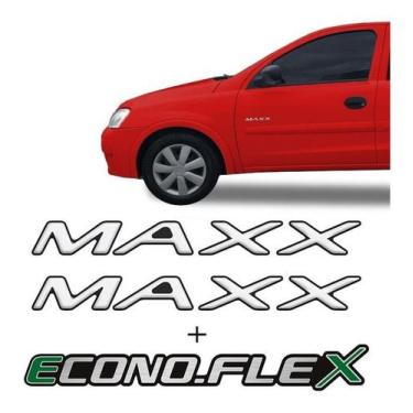 Imagem de Kit Emblemas Corsa Maxx + Econoflex Adesivos Modelo Original - Resitan
