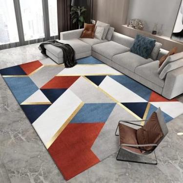Imagem de Tapete geométrico de luxo leve, moderno, sala de estar, área grande, quarto, sofá, lavável à máquina, decoração, carpetes, flanela, 3.200 x 300 cm, 78,7 x 118 pol.