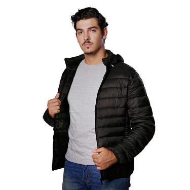 Imagem de Jaqueta Puffer  Casaco Gomo Acolchoado e Touca Removível-Unissex