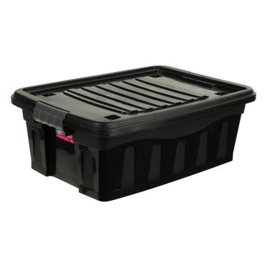 Imagem de Caixa Organizadora Mb em Plástico Preta com Rodas 31L