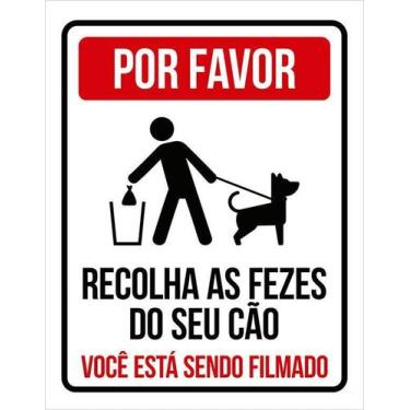 Imagem de Placa Por Favor Recolha Fezes Do Seu Cão - Filmado 18X23 - Sinalizo