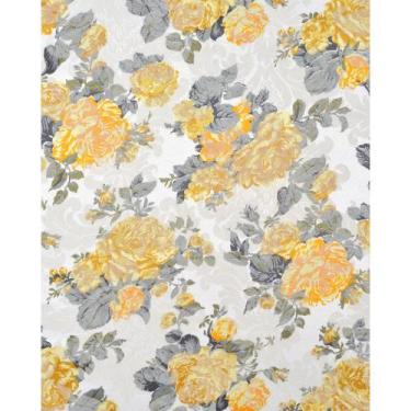 Imagem de Tecido Jacquard Estampado Floral Amarelo - 2,80m de Largura