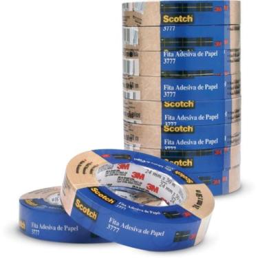 Imagem de Fita para Empacotamento Papel Liso 3777 24MM X 50M Marrom - Pacote com