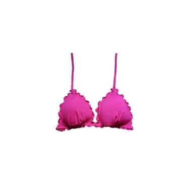 Imagem de Biquíni frufru ripple feminino rosa magenta com bojo parte de cima avu