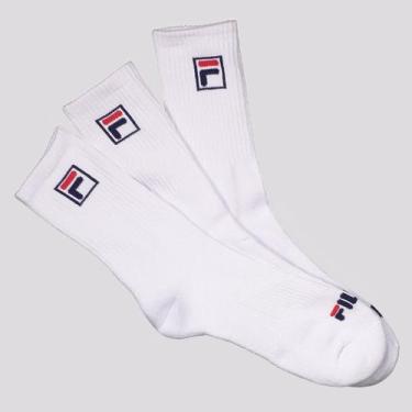 Imagem de Kit Meia Fila Fbox 3 Pares Cano Alto Branco, 34-38