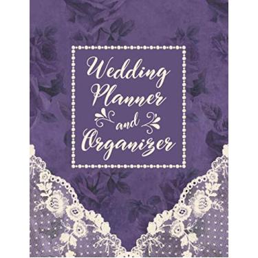 Imagem de Wedding Planner and Organizer: Vintage Purple Lace and Pearls Wedding Planning Organizer with detailed worksheets, budget planner, guest lists, seating charts, checklists and more.