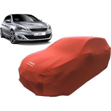 Imagem de Capa Automotiva Para Peugeot 308 Tecido Helanca Lycra - Mz, Vermelha