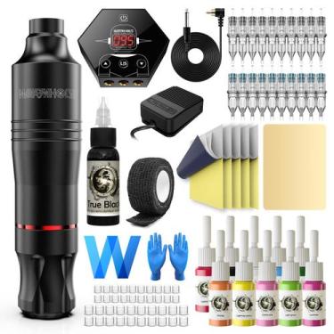 Imagem de Kit de Tatuagem Rotativa Wormhole Tattoo Pen WTK086 - com Agulhas e Ti