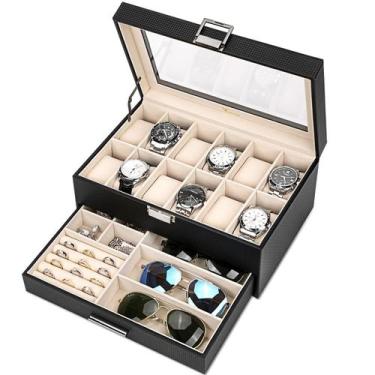 Imagem de Organizador de Joias Voova - 2 Camadas e 12 Slots para Relógios e Mais