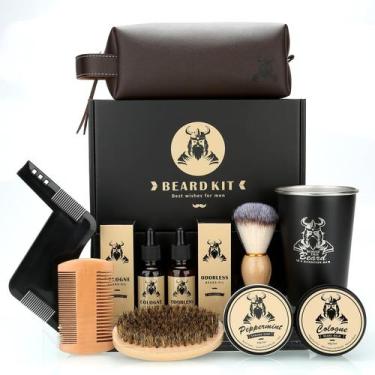 Imagem de Kit de Tratamento para Barba EXREIZST - 2 Óleos, Bálsamo e Escova para