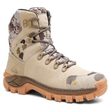 Imagem de Coturno Masculino Militar Bota Vegas Cano Alto em Couro Legítimo Blaqueado Biqueira de PVC B10 (Camuflado, BR, Adulto, Numérico, 40)