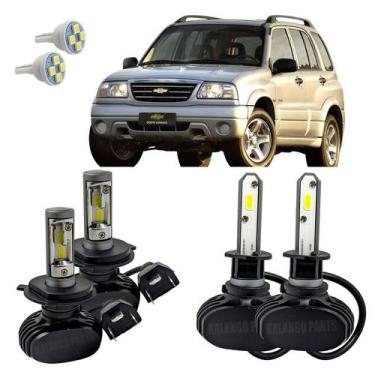 Imagem de Kit Ultra Led Farol Alto Baixo H4 Milha H3 Tracker 01 A 2009 - Autovex