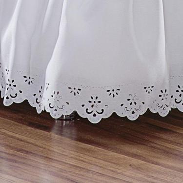 Imagem de Saia Babado Cama Casal Queen Branca