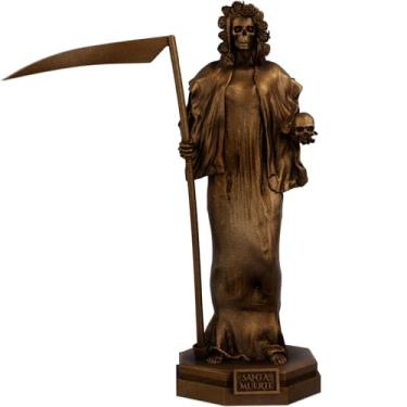 Imagem de Estátua Santa Morte Imagem Umbanda Candomblé - Santa Muerte (Cor Cobre Antigo)