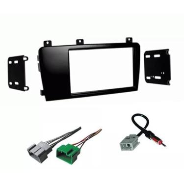 Imagem de Kit de painel de instalação estéreo de carro duplo DIN, chicote de fios, combo de adaptador de antena de rádio AM/FM - sem veículos amplificadores externos de fábrica - Feito para Volvo: 2005-2007 V70