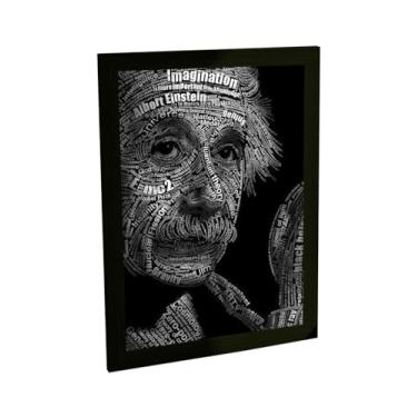 Imagem de Quadro Decorativo Albert Einstein Ilustração Frases Quotes Decoração Poster Quarto Sala