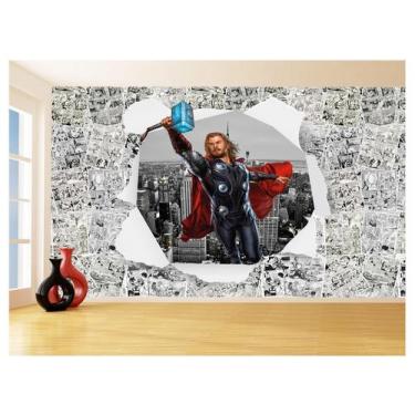 Imagem de Papel De Parede 3D Heróis Página Quadrinhos Hq 3,5M Nhma245 - Você Dec