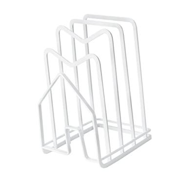 Imagem de Rack de Armazenamento da Placa de Corte Ferro, Suporte Multifuncional Tampa Maconha, Boa Ventilação Cozinha Organizadora Cozinha para Bancada, Com Posição Espacial Diferentes Alturas para Facilitar