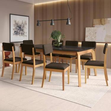 Imagem de Conjunto Sala de Jantar Madeira Maciça 8 Cadeiras Kappesberg
