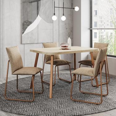 Imagem de Conjunto Sala de Jantar 4 Cadeiras Monte-Carlo Carraro Pet Ros