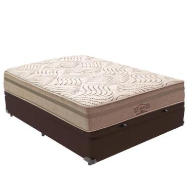 Imagem de Cama Box Baú Viúvo Marrom e Colchão Los Angeles Molas V-Tech
