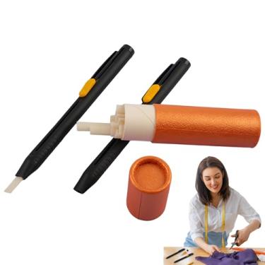Imagem de Lápis de para Costura, 2 Peças Canetas Para Tecido, Crayons de Cera Apagáveis Invisíveis com Recargas para Algodão, Tecidos e Roupas