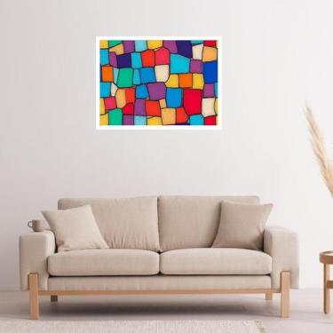 Imagem de Quadro Decorativo Mosaico Colorido Abstrato - 50x70cm - Quadros On-lin