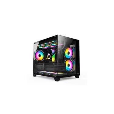 Imagem de Gabinete Gamer Husky Dome 210, Mini Tower, M-ATX, Lateral e Frontal em Vidro, Sem FANs, Preto - HGN210PT