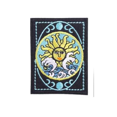 Imagem de Ruoming Ruoming 1 peça de adesivos decorativos de tarô, bordado sol lua, design místico, apliques costurados DIY para roupas e acessórios (Tarot3)